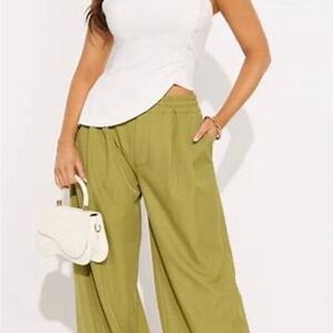 Fashion Nova Eliza Wide-Leg Crape Pants
